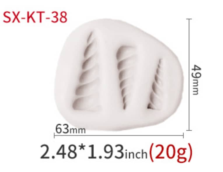 3 unicorn horns silicon mould 2