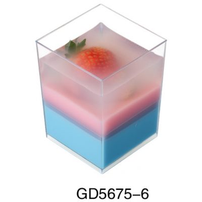 10pcs 5x7.5cm 180mL Clear Plastic Square Rectangular Mini Dishes Dessert Cup GD5675