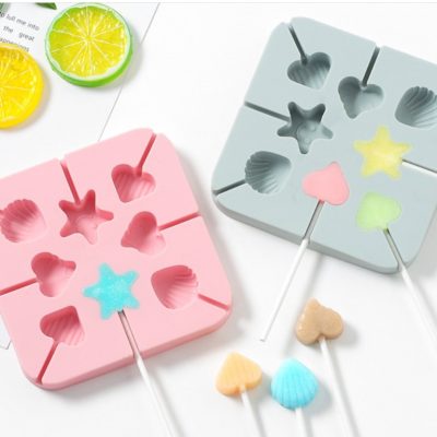 8 Star Heart Sea Shell Lollipop DIY Round Lolly Pop Silicon Mold Silicone Mould