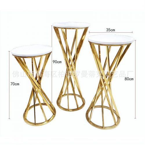 TC15 Set of 3 Gold Metal Luxury Fancy TableTC15 Stand Wedding Venue ...