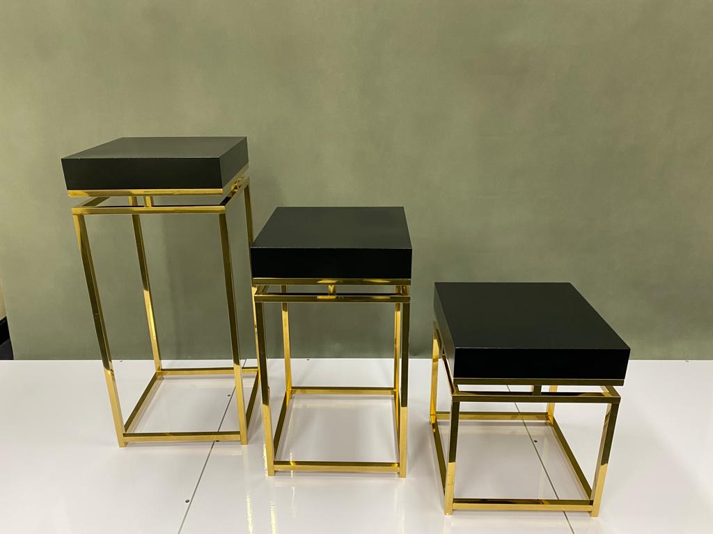 TC-46 Set of 3 Gold Metal Luxury Fancy Table Stand Wedding Venue Décor ...