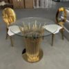 TC-57 French fries stainless steel titanium table + transparent glass 10MM
